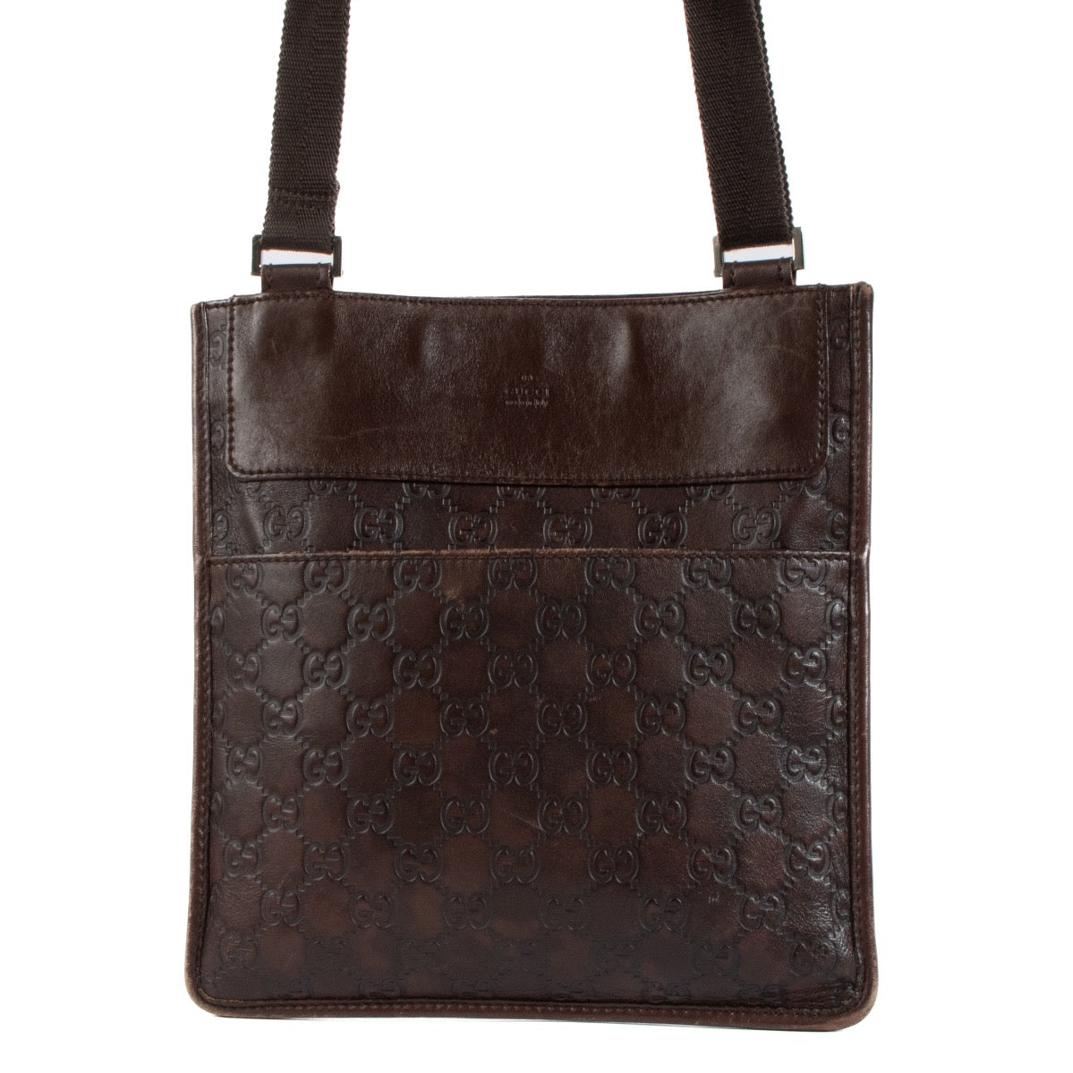 shop 100% authentic second hand Gucci Brown Guccissima Messenger Bag on Labellov.com