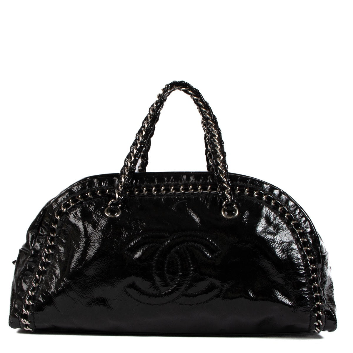 shop 100% authentic second hand Chanel Black Patent Leather Bowler Bag on Labellov.com