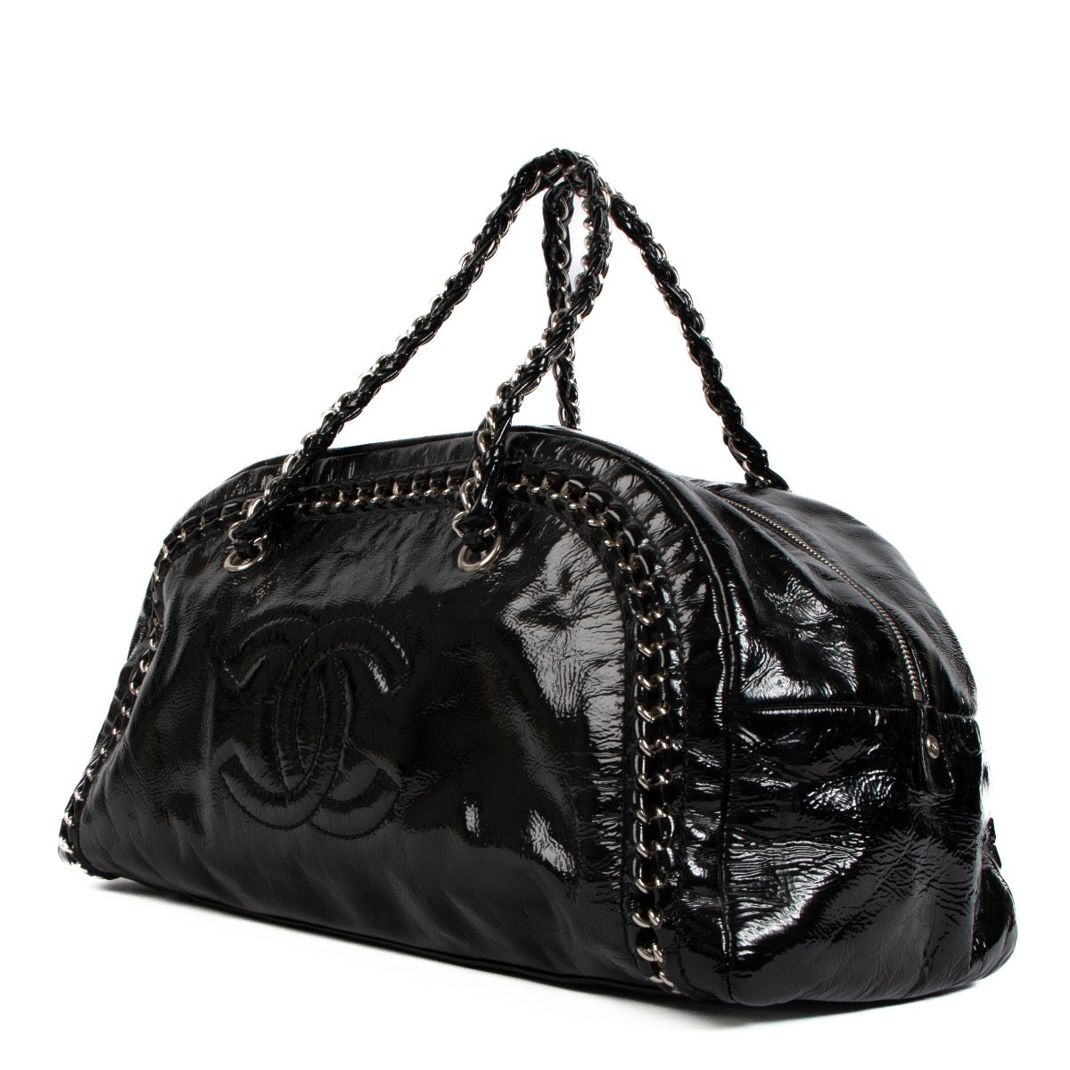 shop 100% authentic second hand Chanel Black Patent Leather Bowler Bag on Labellov.com