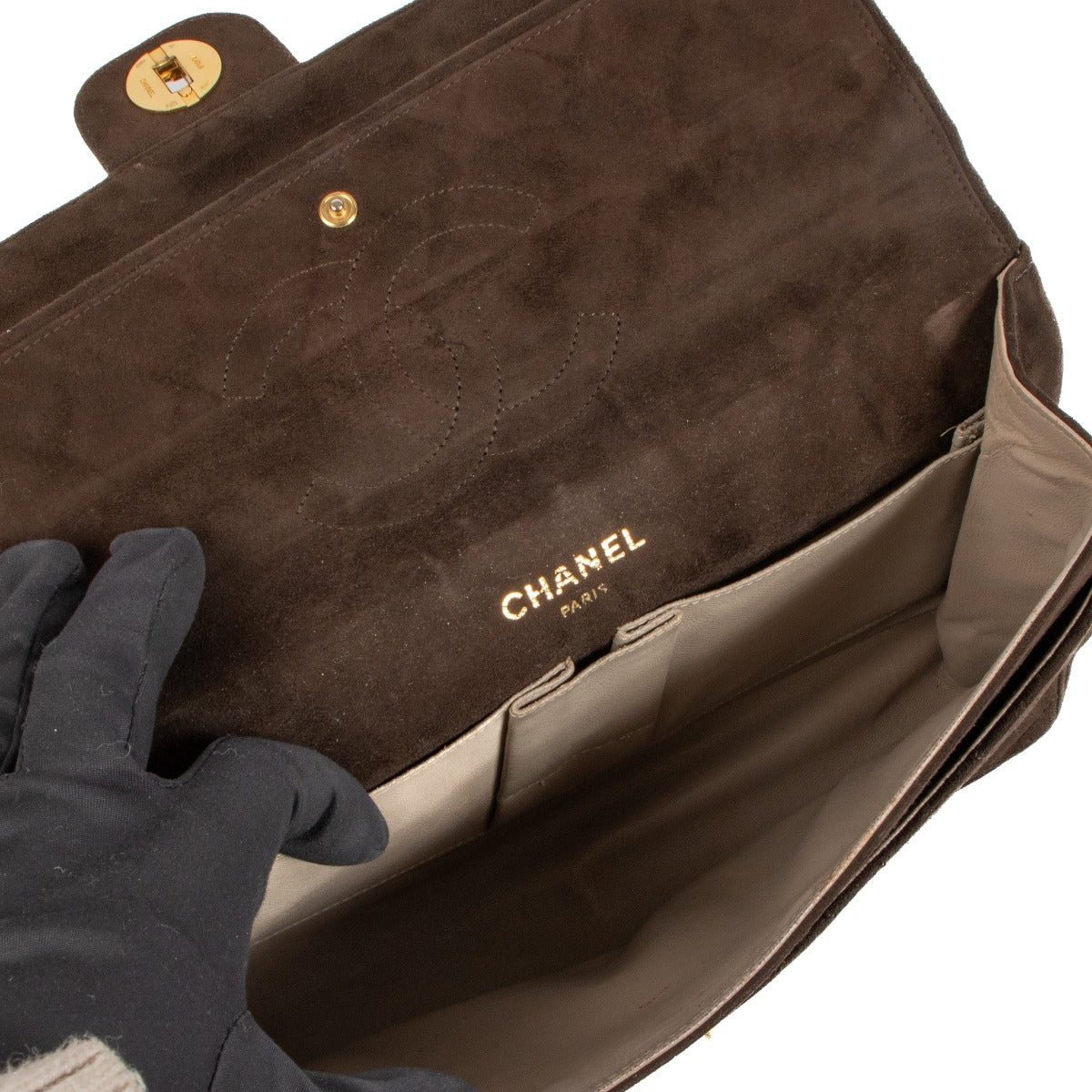 Chanel Vintage Brown Suede 2.55 Chain Classic Flap Bag