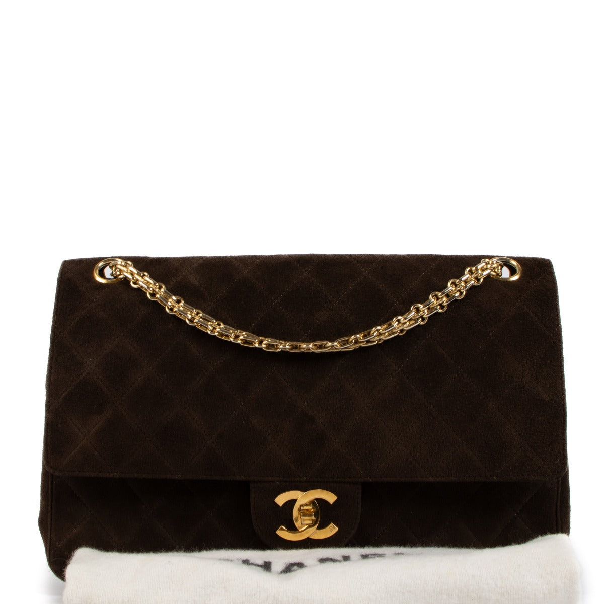 Chanel Vintage Brown Suede 2.55 Chain Classic Flap Bag