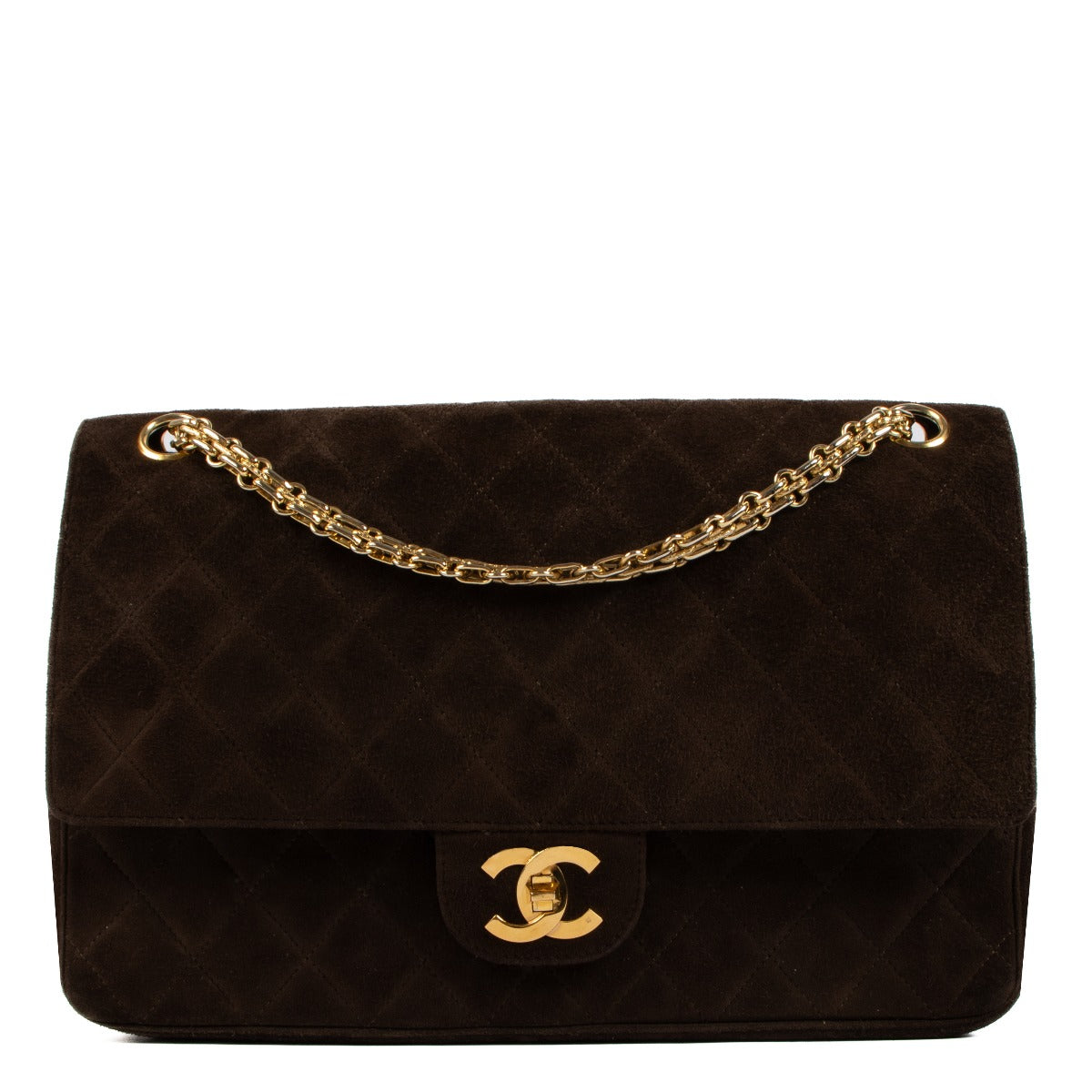 Chanel Vintage Brown Suede 2.55 Chain Classic Flap Bag