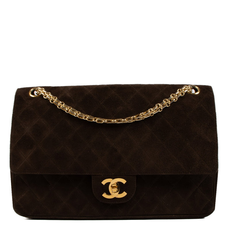 Chanel Vintage Brown Suede 2.55 Chain Classic Flap Bag