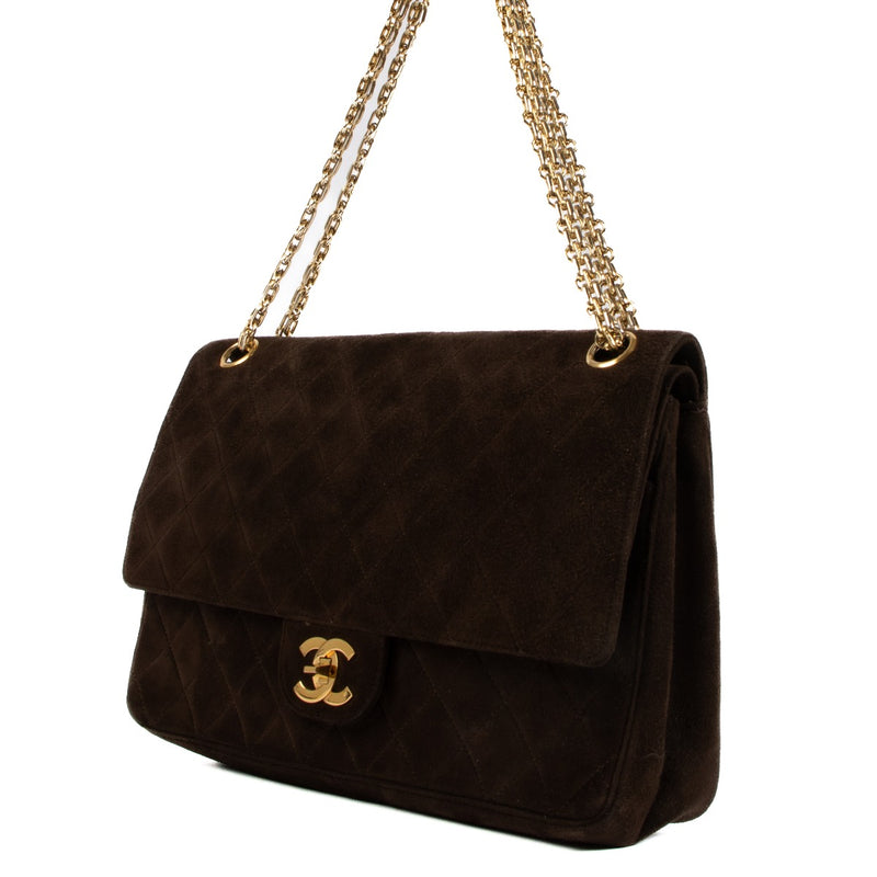 Chanel Vintage Brown Suede 2.55 Chain Classic Flap Bag