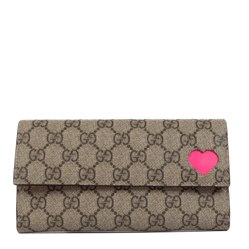 Shop 100% authentic second-hand Gucci GG Supreme Neon Pink Heart Continental Wallet on Labellov.com
