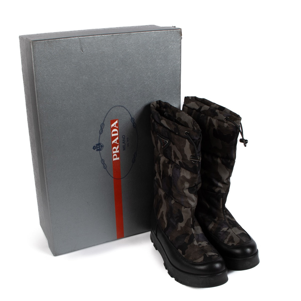 Shop 100% authentic second-hand Prada Camouflage Nylon Snow Boots in size 38 on Labellov.com