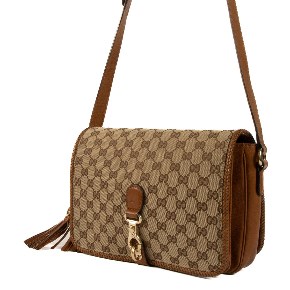 Shop 100% authentic second-hand Gucci Brown GG Canvas Marrakech Crossbody Bag on Labellov.com