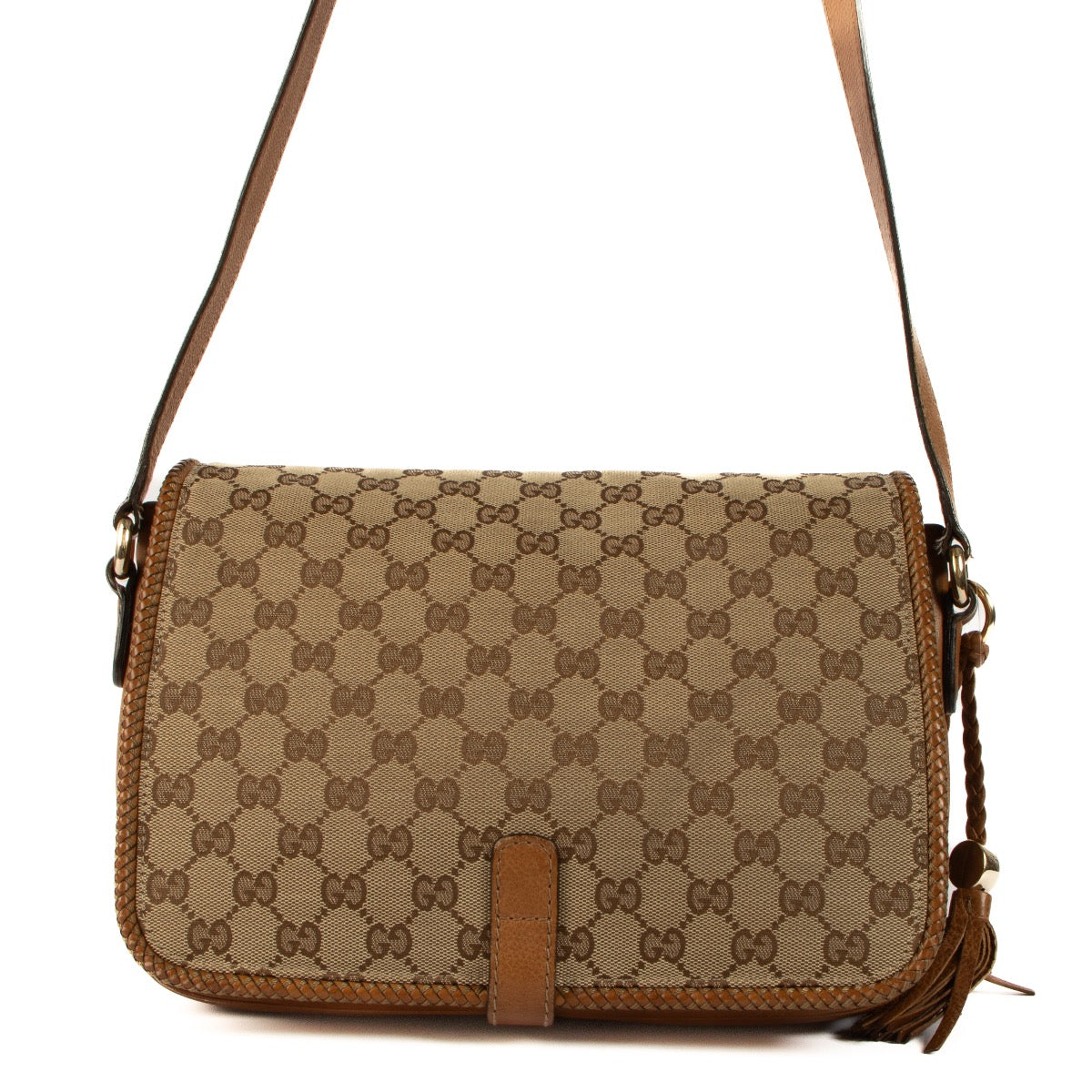 Shop 100% authentic second-hand Gucci Brown GG Canvas Marrakech Crossbody Bag on Labellov.com
