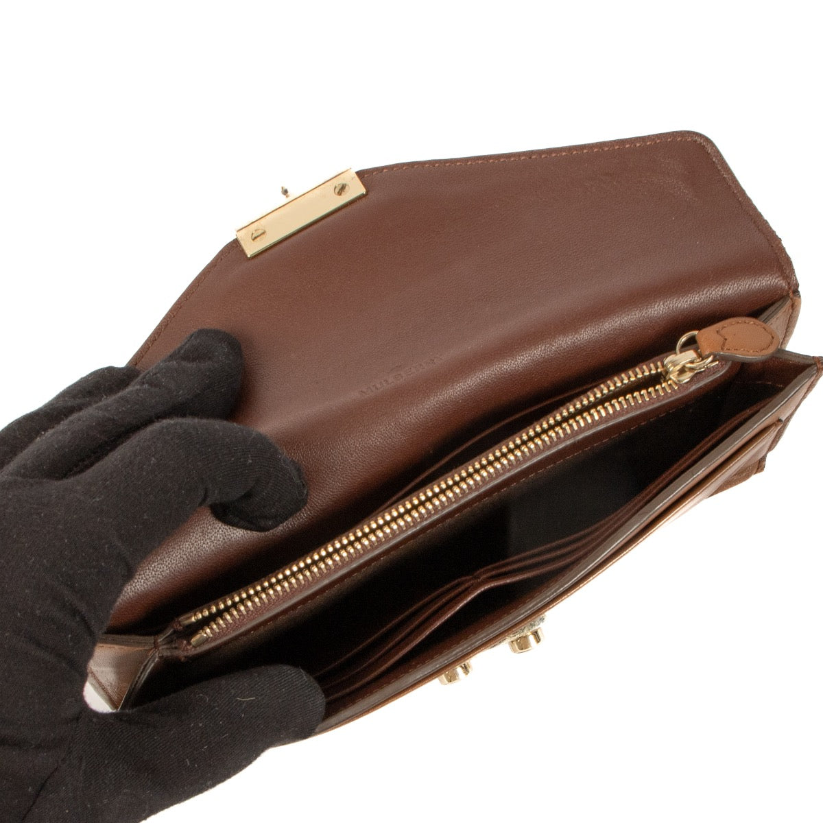 Shop 100% authentic second-hand Mulberry Oak Velvet Calf Leather Kensal Wallet on Labellov.com