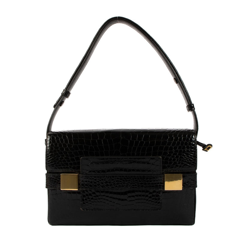 Delvaux Black Crocodile Vintage Madame Bag