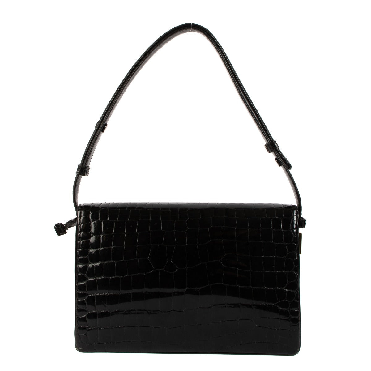 Delvaux Zwarte Krokodillen Vintage Madame Tas