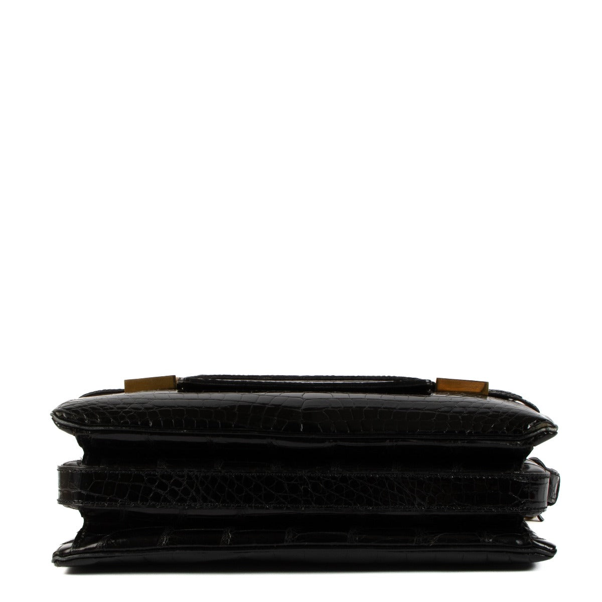 Delvaux Zwarte Krokodillen Vintage Madame Tas