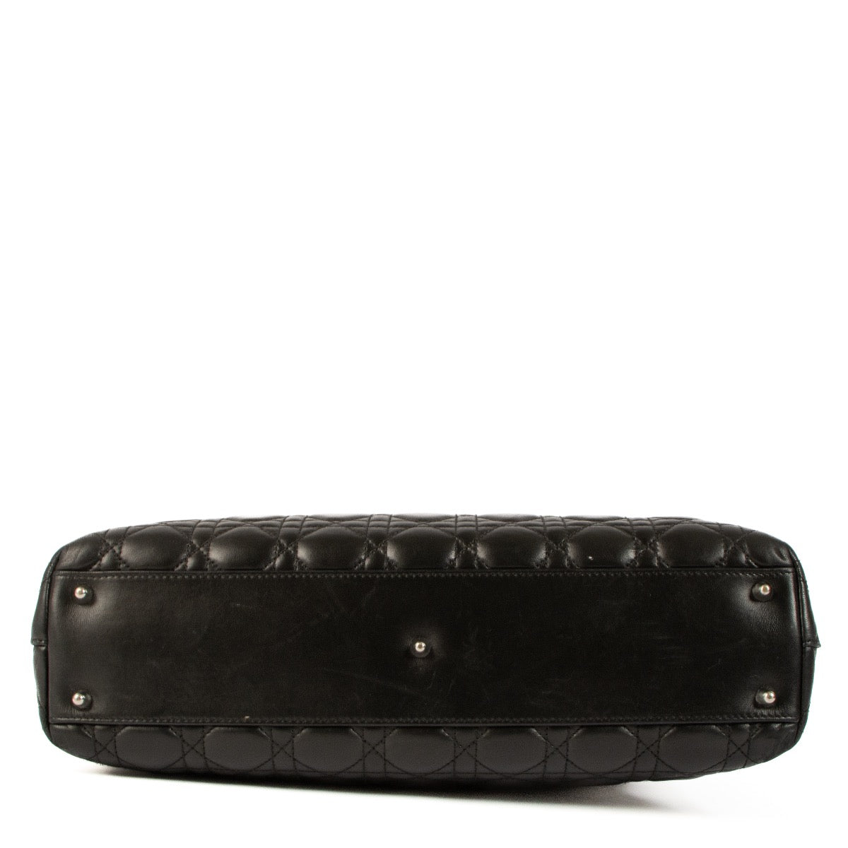 Shop 100% authentic second-hand Christian Dior Black Lambskin Cannage Lady Dior Tote Bag on Labellov.com