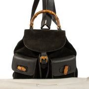 Shop 100% authentic second-hand Gucci Black Suede Bamboo Backpack on Labellov.com