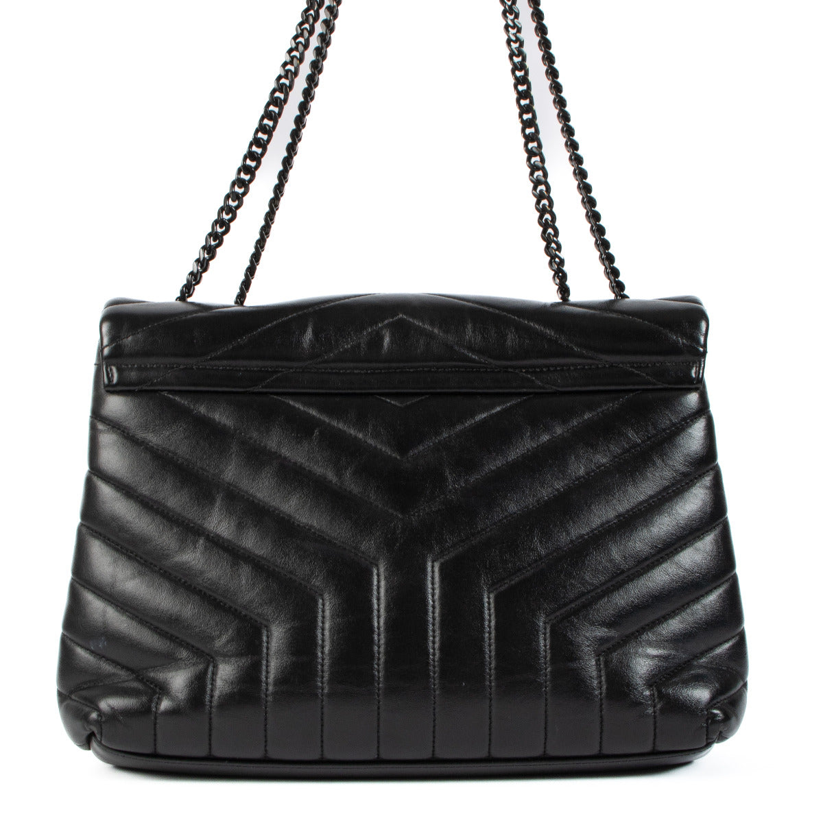 Saint Laurent So Black Matelasse Medium Loulou Crossbody Bag