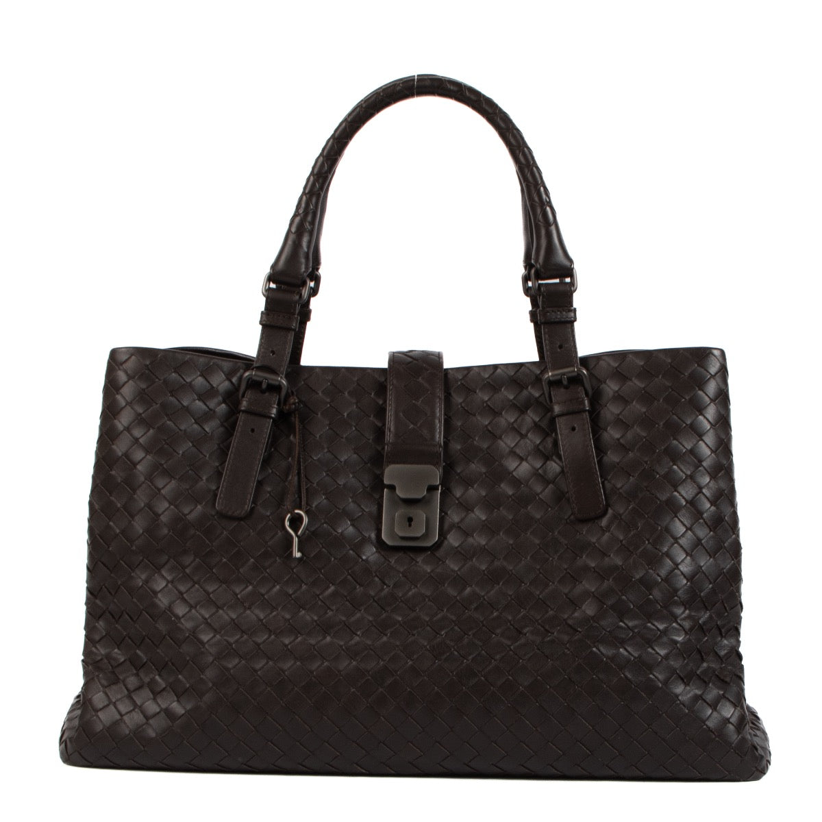 Shop 100% authentic second-life Bottega Veneta Brown Roma Top Handle Bag on Labellov.com
