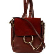 Chloé Dark Velvet Leather Faye Mini Backpack