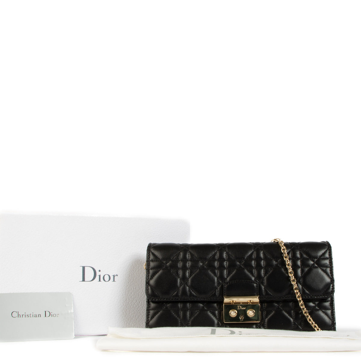 Dior Black Miss Dior Rendez-vous Chain Wallet