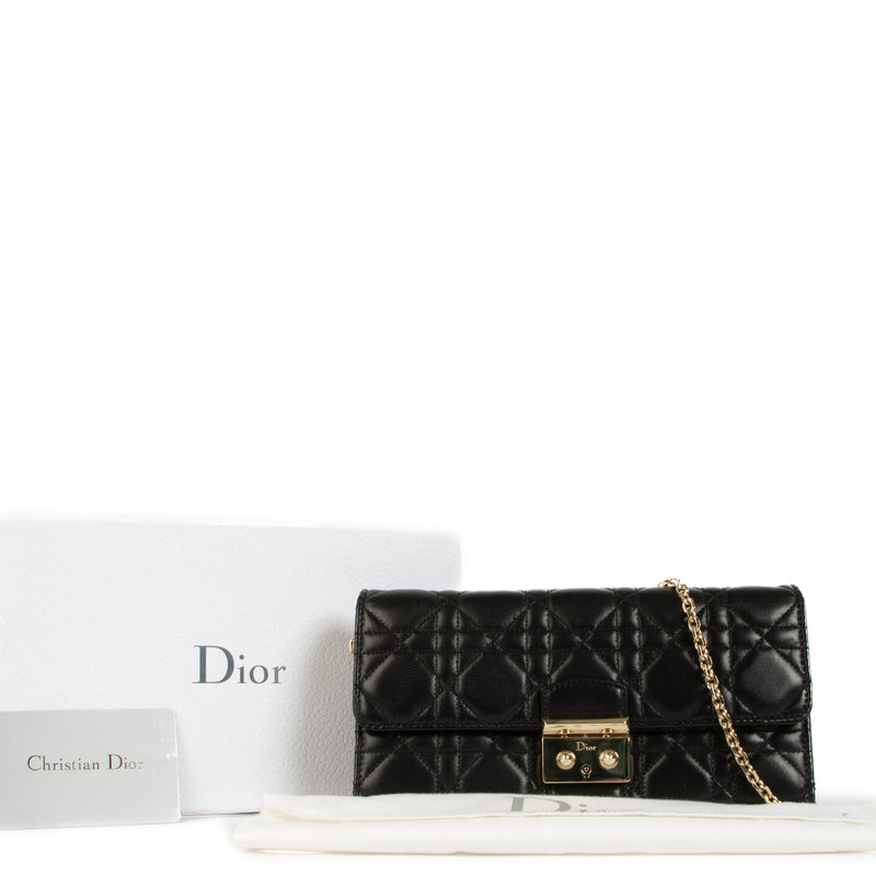 Dior Black Miss Dior Rendez-vous Chain Wallet