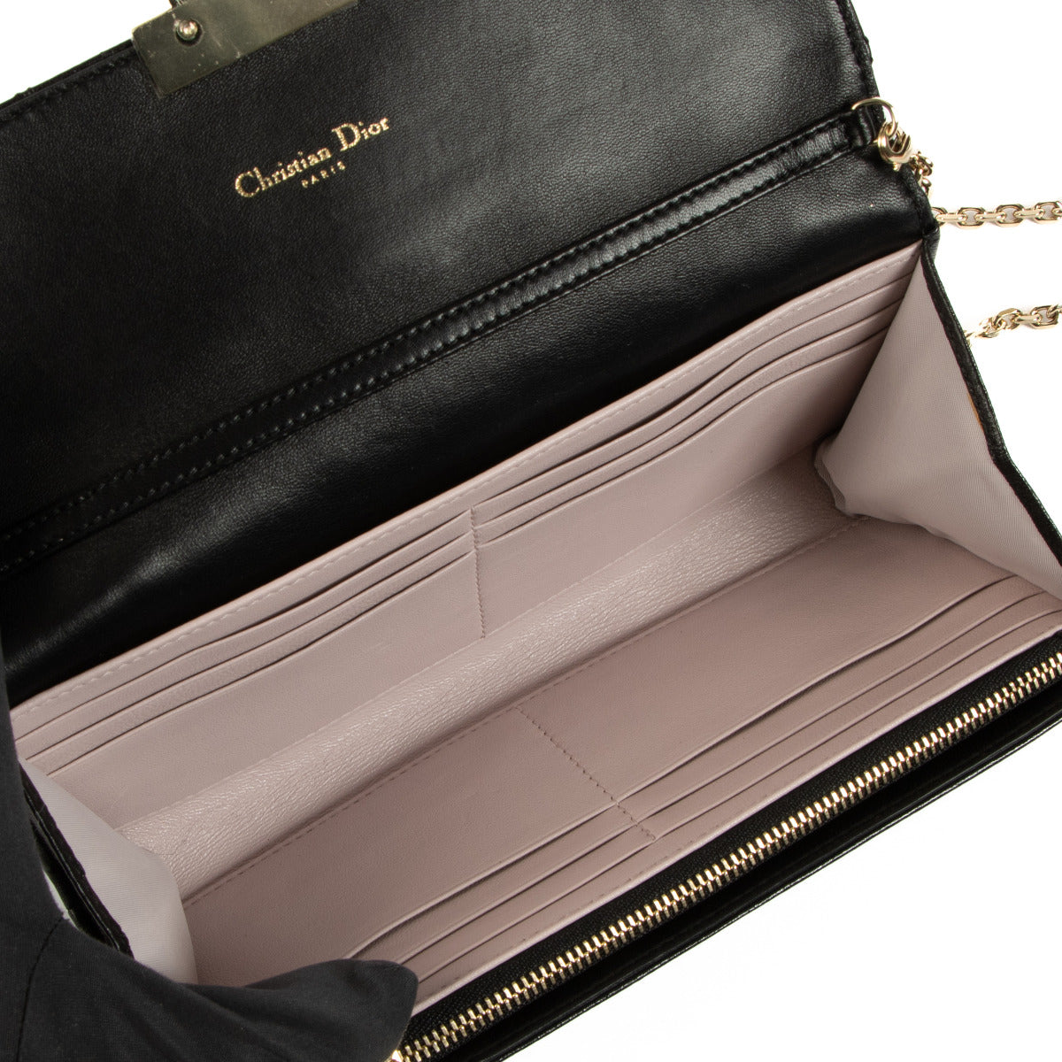 Dior Black Miss Dior Rendez-vous Chain Wallet