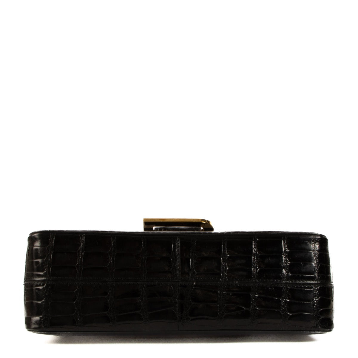 Shop safe online at Labellov in Antwerp, Brussels and Knokke this 100% authentic second hand Delvaux Black Crocodile Leather Poirier Shoulder Bag