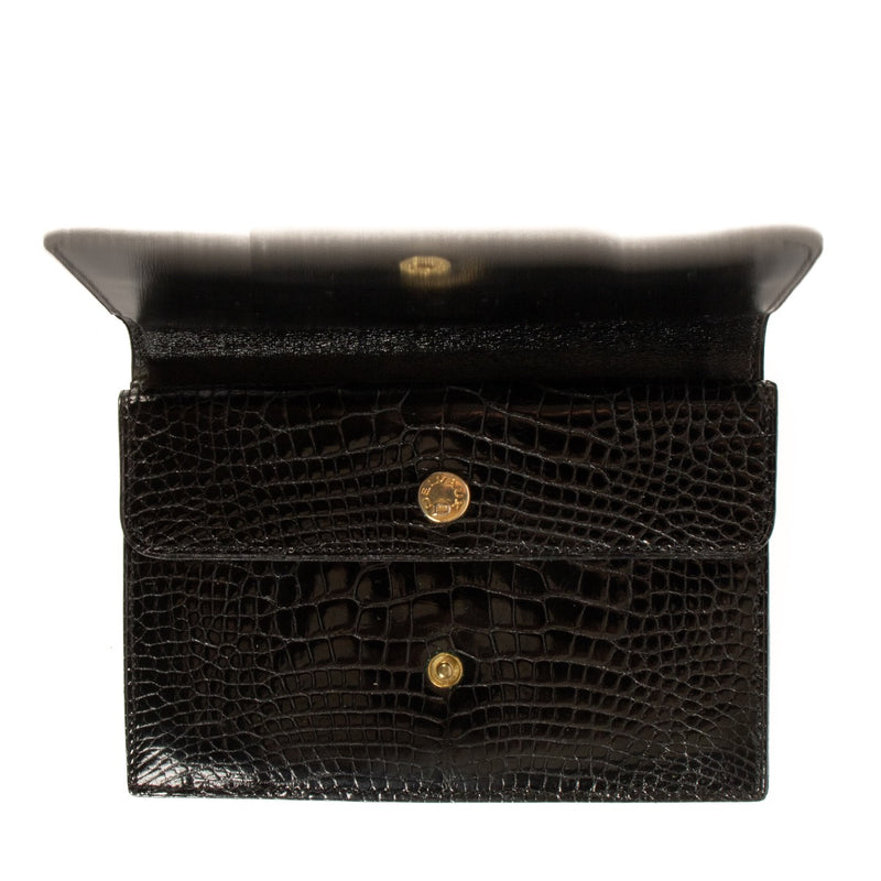 Shop 100% authentic second-hand Delvaux Black Crocodile Wallet on Labellov.com
