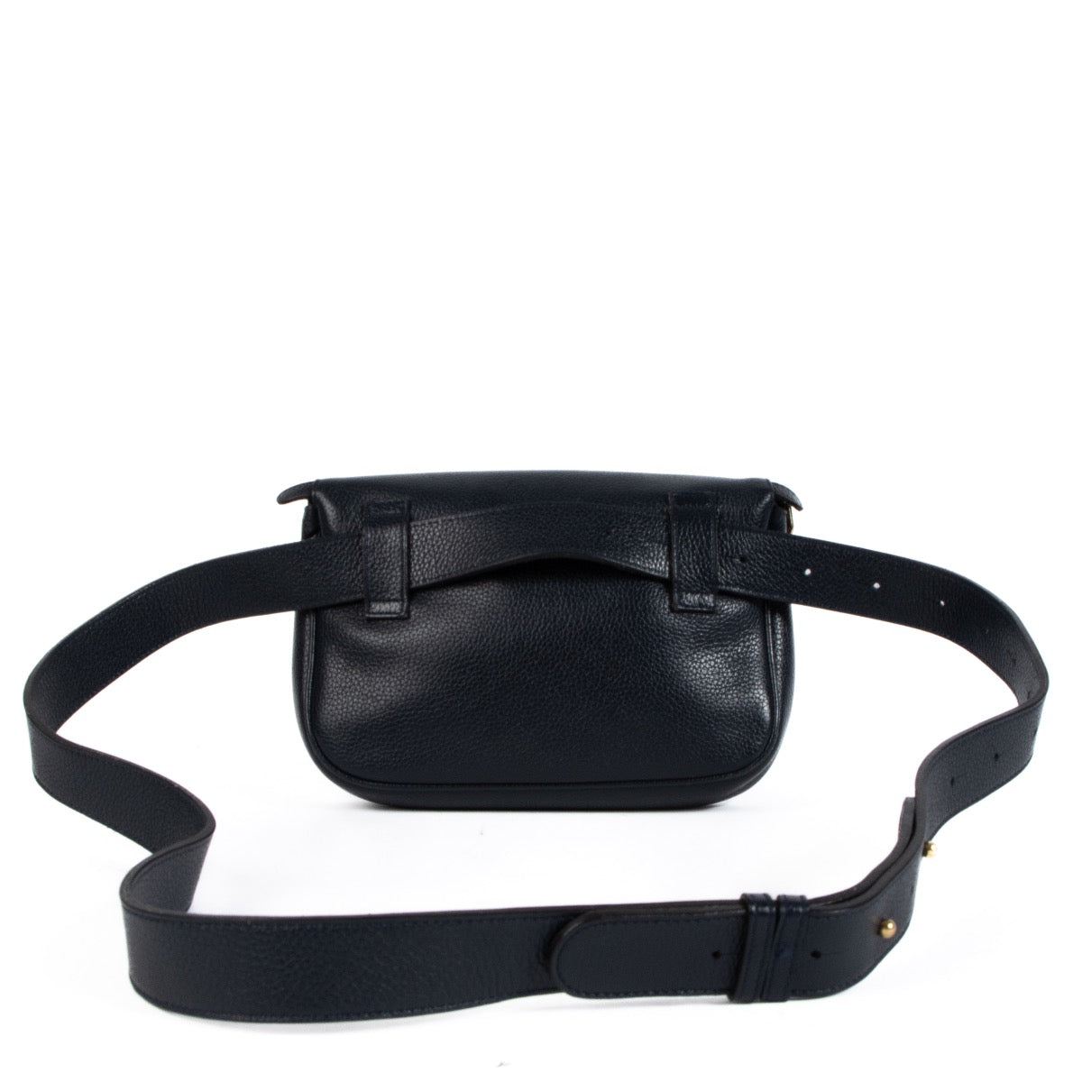 Shop safe online at Labellov in Antwerp, Brussel and Knokke this 100% authentic second hand Delvaux Navy Blue Evasion Belt Bag