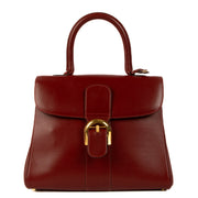 Shop safe online at Labellov in Antwerp, Brussels and Knokke this 100% authentic second hand Delvaux Burgundy Brillant MM with Cover