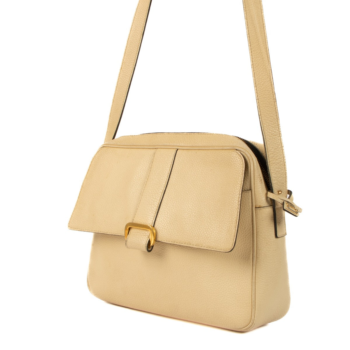 Buy real preloved vintage Delvaux Ivory Leather Complice Crossbody Bag safe online at Labellov.com