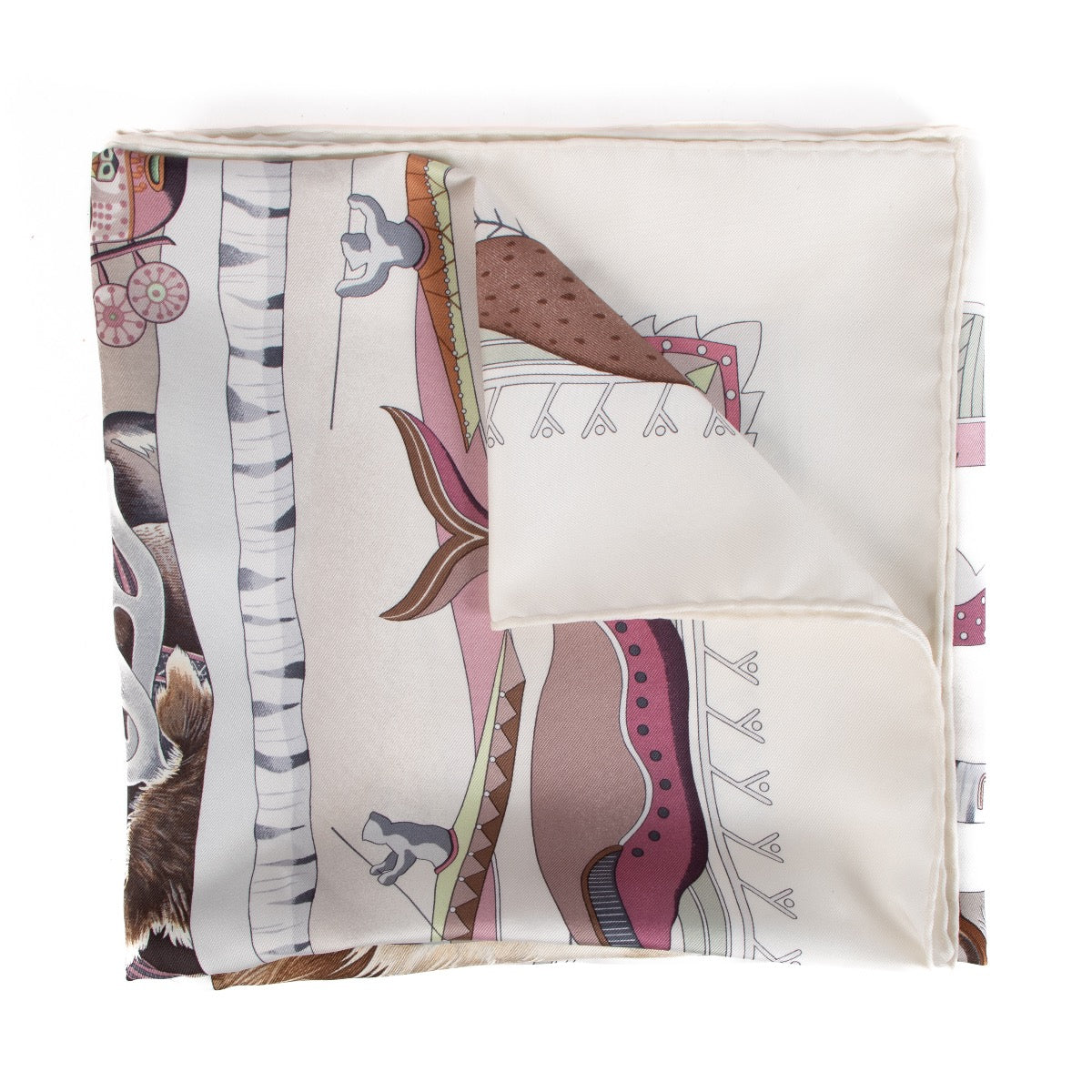Buy an authentic Hermès Multicolor La Vie Du Grand Nord Silk 90 Scarf in very condition at Labellov in Antwerp, Brussels, Knokke