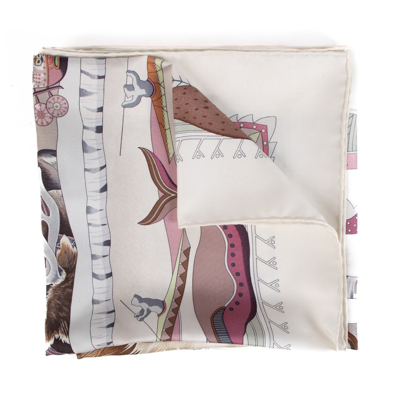 Buy an authentic Hermès Multicolor La Vie Du Grand Nord Silk 90 Scarf in very condition at Labellov in Antwerp, Brussels, Knokke