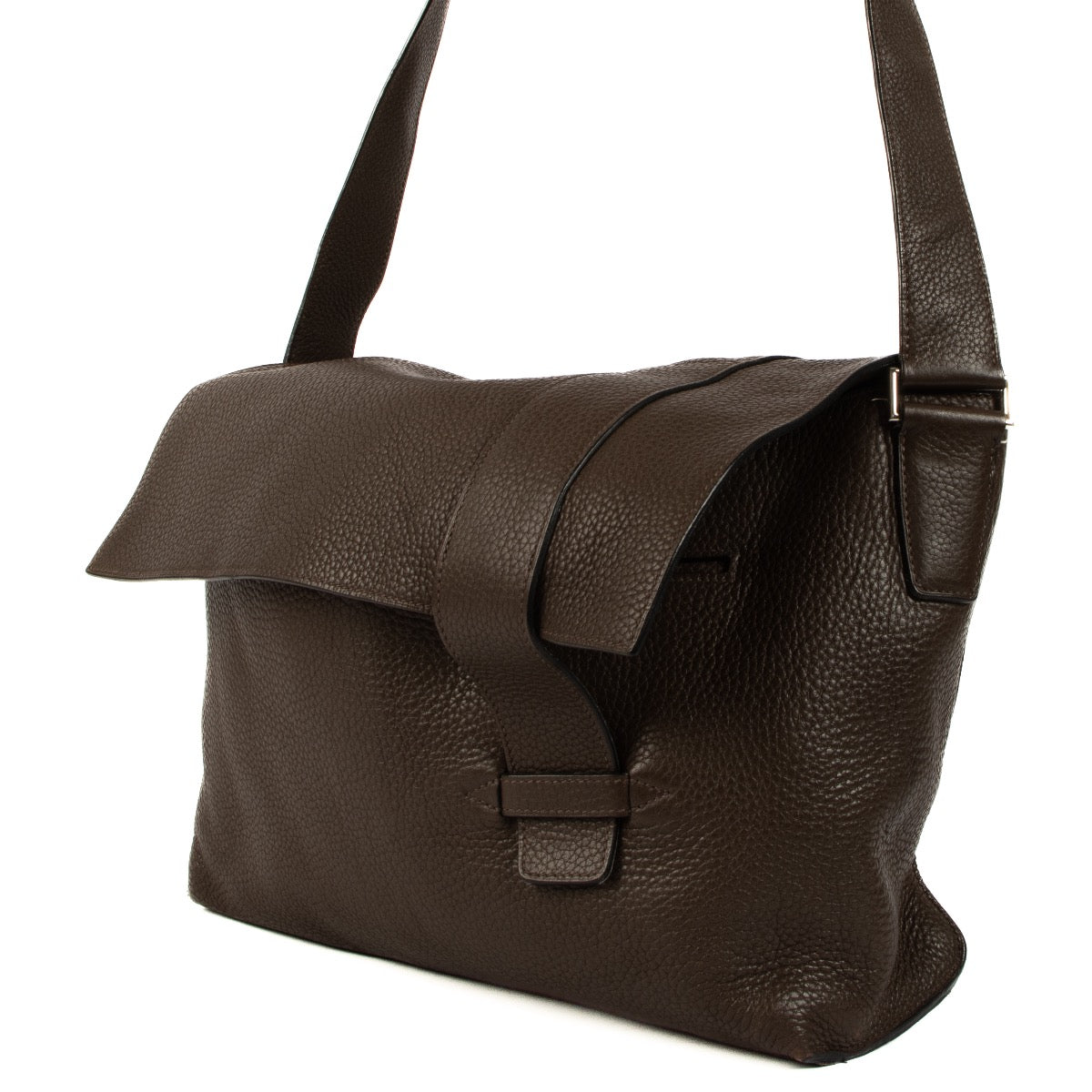 Shop 100% authentic second-hand Hermès Brown Clemence Alfred Messenger Bag on Labellov.com