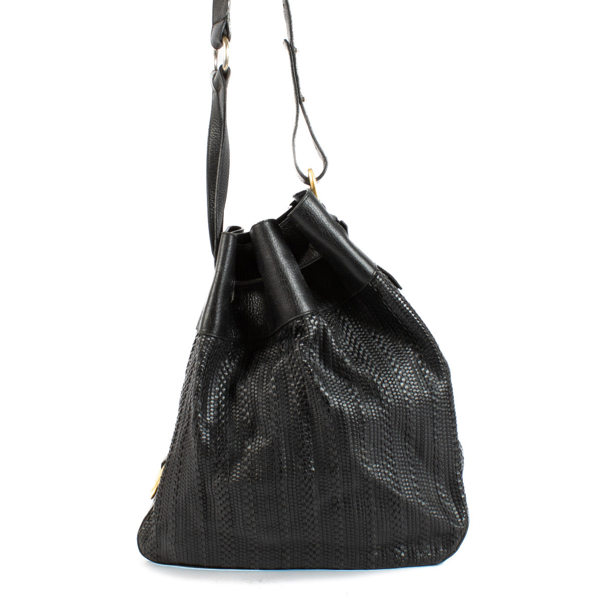 Delvaux Black Toile de Cuir Shoulder Bag