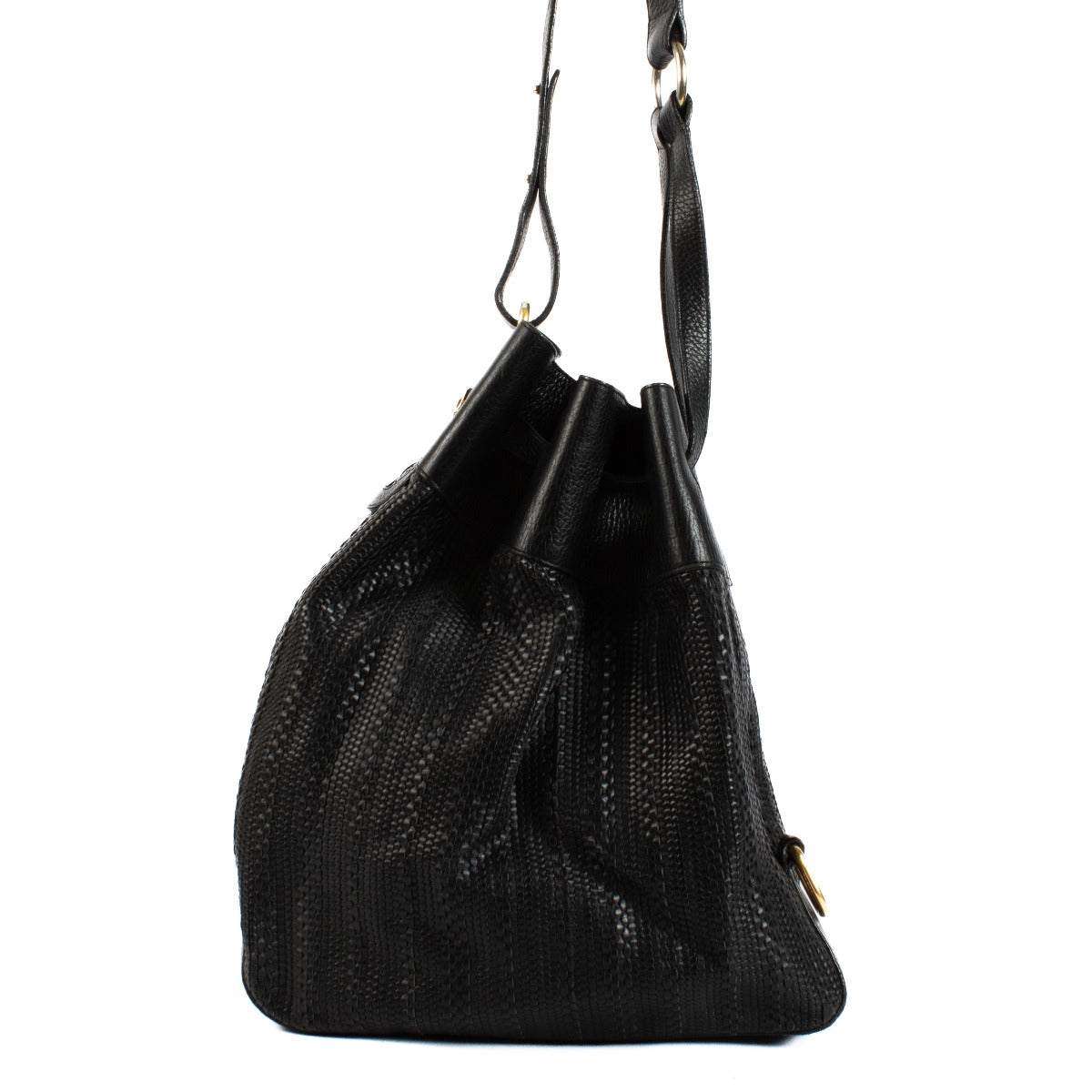 Sac Catogan en Toile de Cuir noire Delvaux
