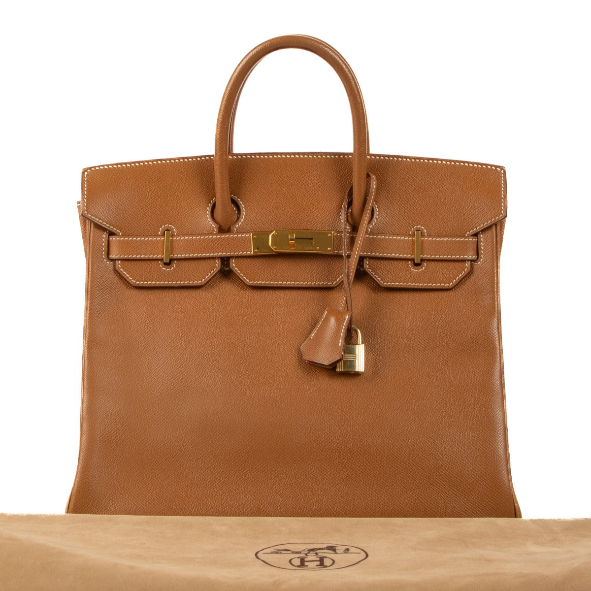 Authentic second hand vintage Hermès Haut à Courroies 32 Gold Courchevel on www.labellov.com