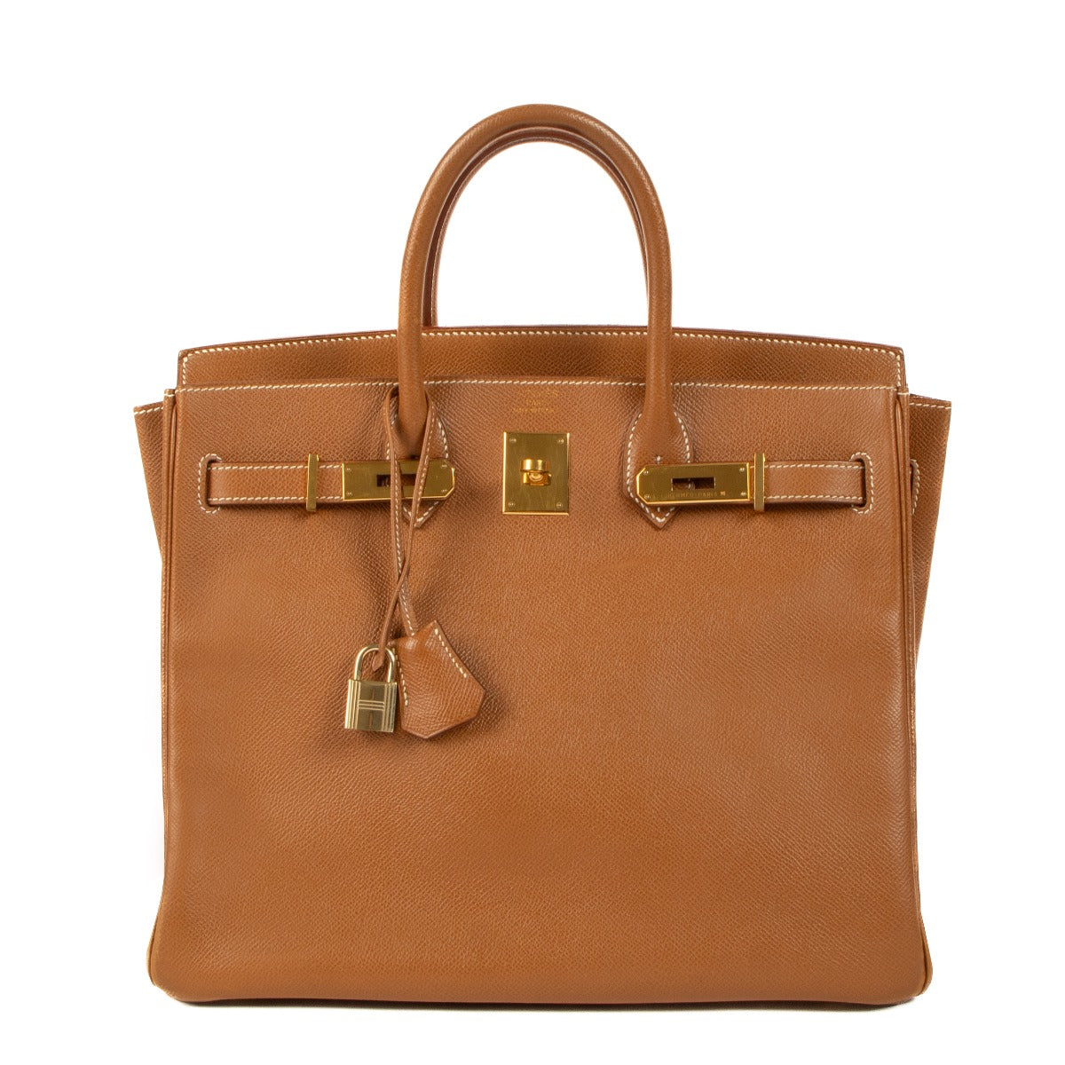 Hermès HAC Haut à Courroies 32 Gold Courchevel on www.labellov.com