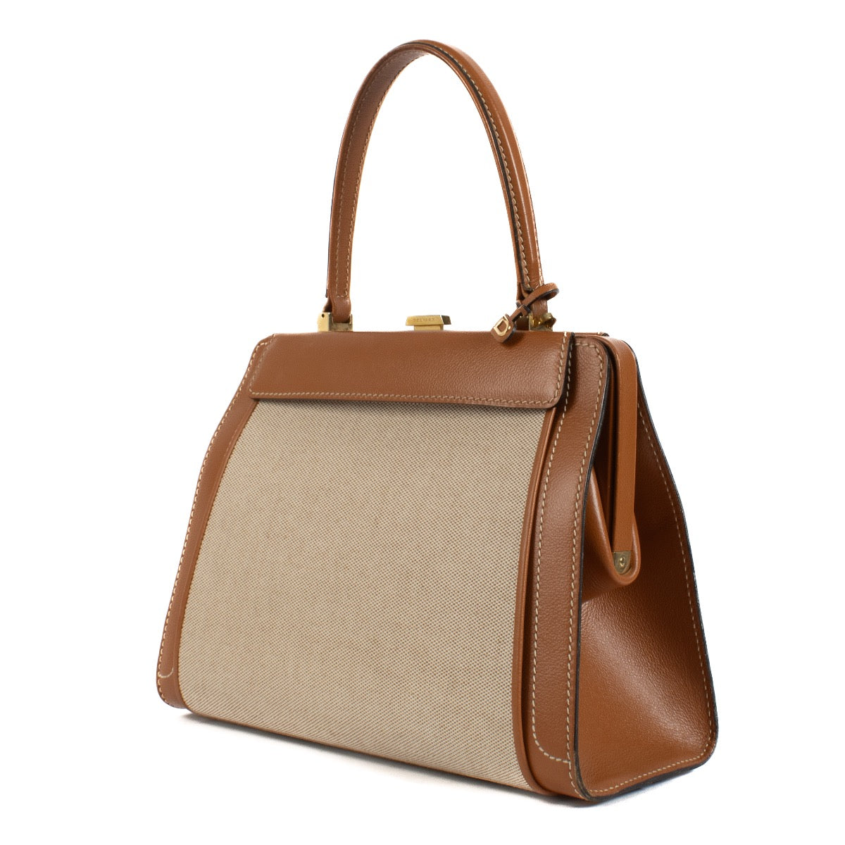 Shop 100% authentic Delvaux Brown Illusion Top Handle Bag at Labellov.com.