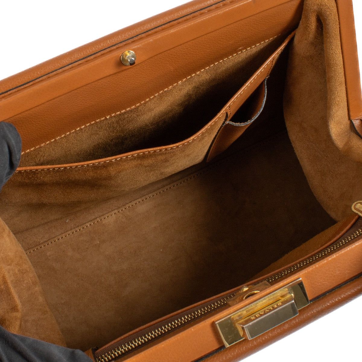 Shop 100% authentic Delvaux Brown Illusion Top Handle Bag at Labellov.com.