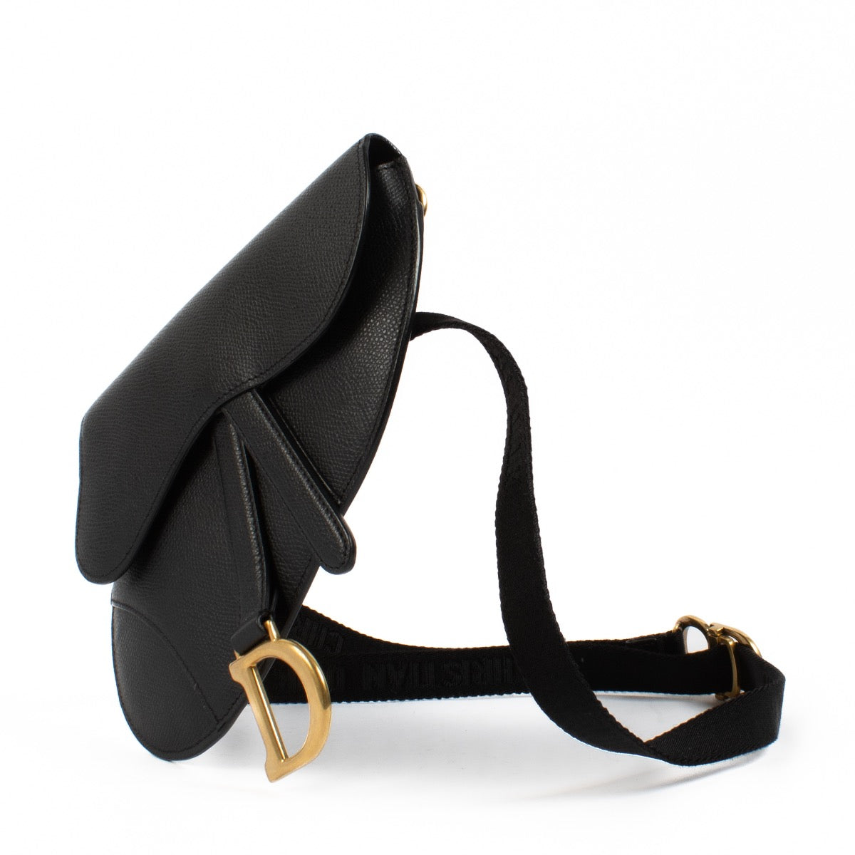 shop 100% authentic second hand Christian Dior Black Saddle Pouch Belt Bag on Labellov.com