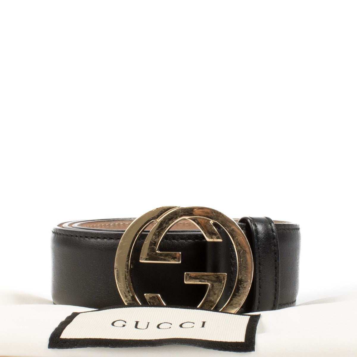 shop 100% authentic second hand Gucci Black Interlocking G Belt - Size 80 on Labellov.com