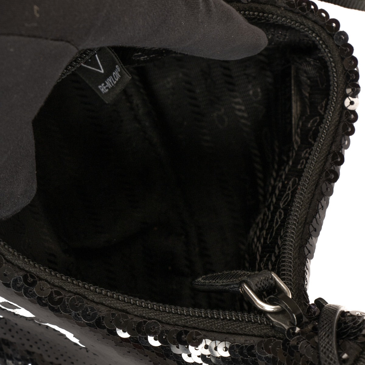 Prada Zwart Gepailletteerde Re-Edition 2000 Minibag