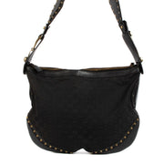 shop 100% authentic second hand Gucci Black GG Canvas Studded Pelham Small Hobo Bag on Labellov.com