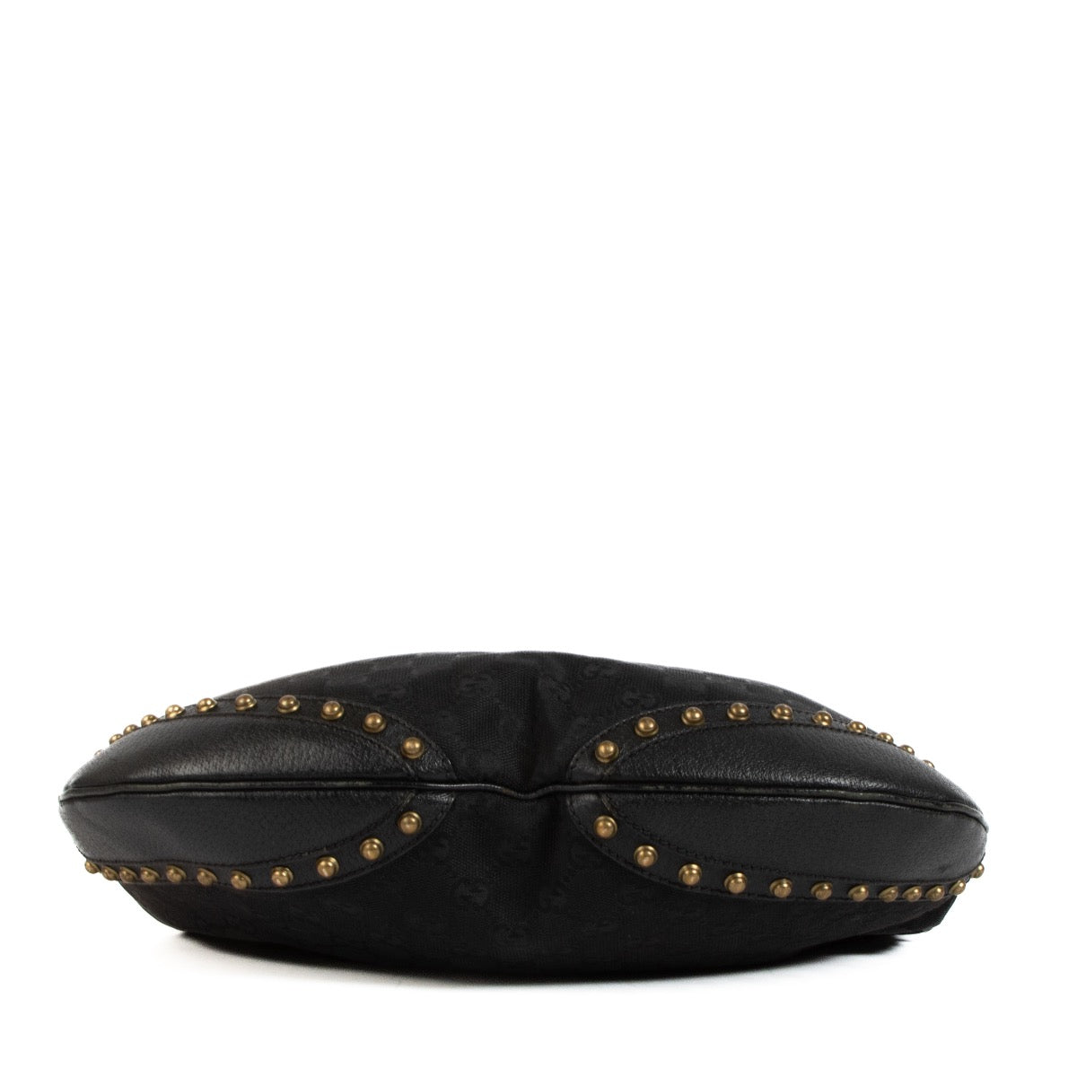 shop 100% authentic second hand Gucci Black GG Canvas Studded Pelham Small Hobo Bag on Labellov.com