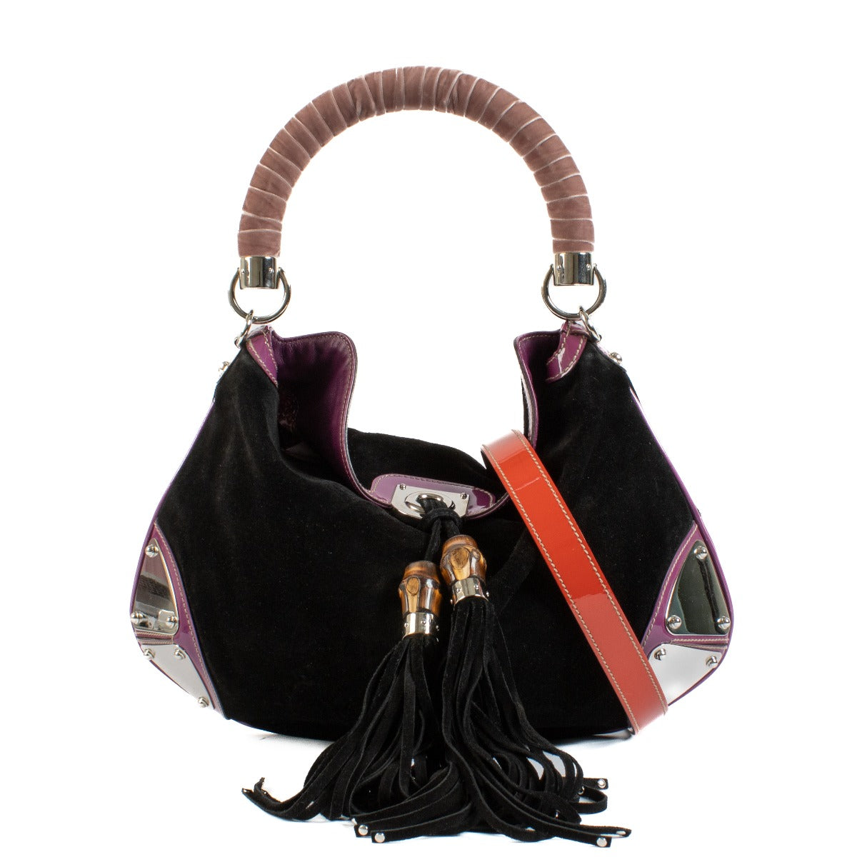 Gucci Black Suede Medium Indy Bag