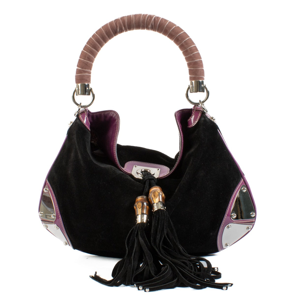 Gucci Black Suede Medium Indy Bag