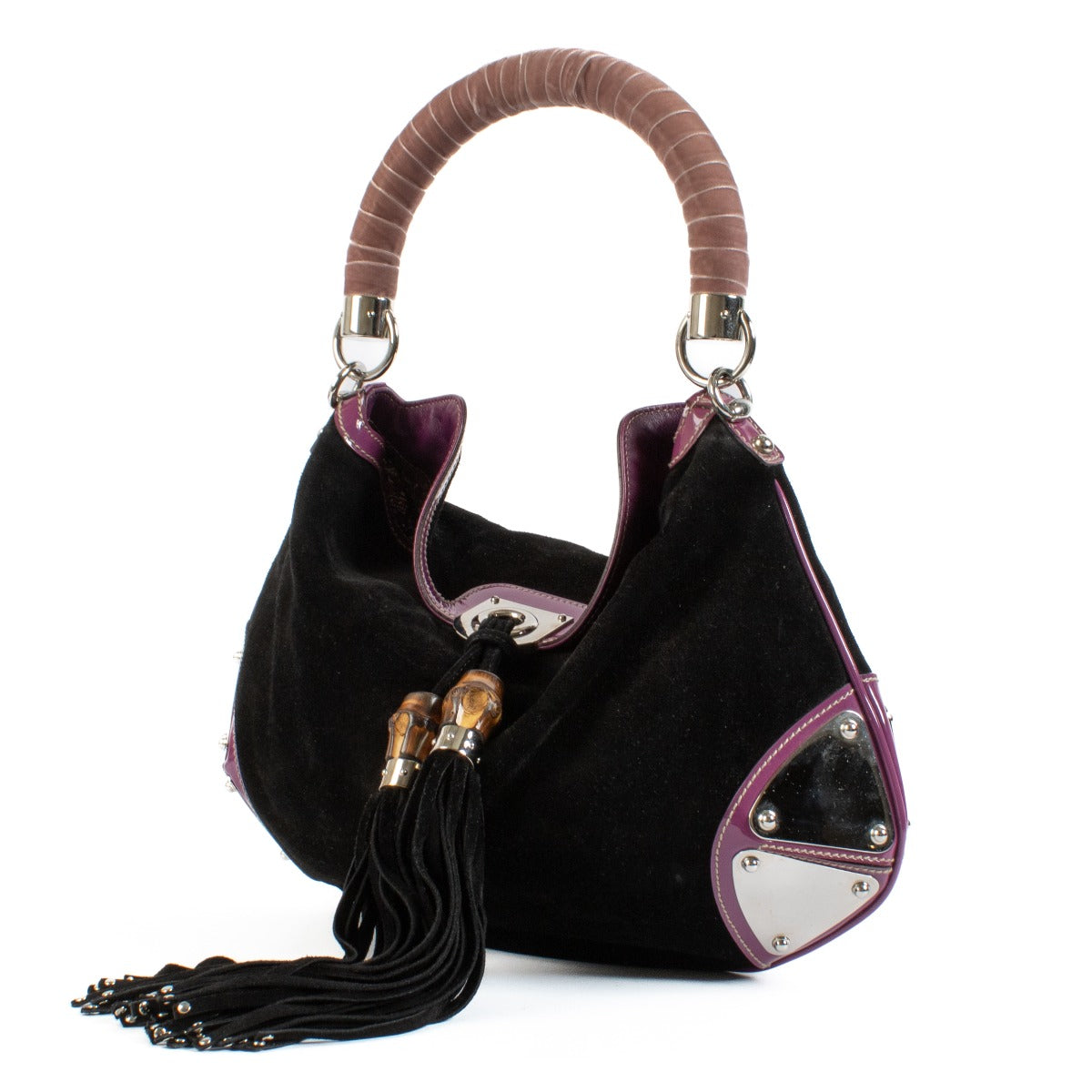 Gucci Black Suede Medium Indy Bag