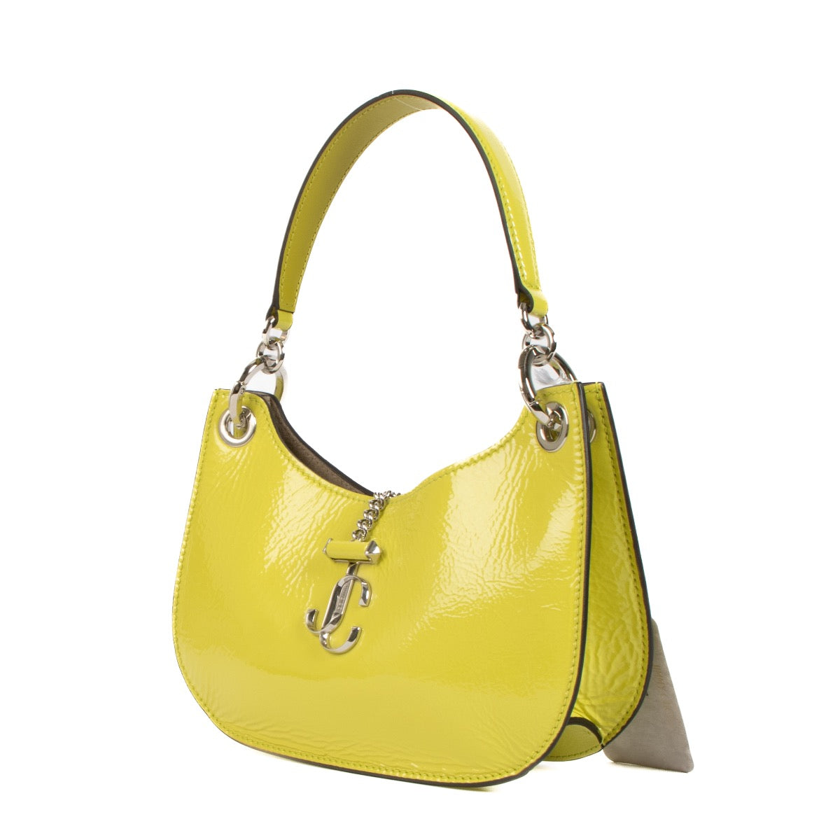 shop 100% authentic second hand Jimmy Choo Lime Patent Textured Leather Varenne Small Hobo Bag on Labellov.com