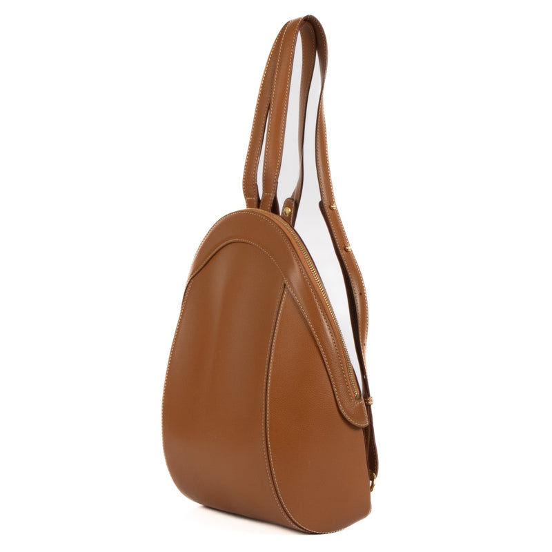 Shop vintage luxury designer second hand Delvaux Vintage Amitie Cognac Leather Backpack at Labellov.