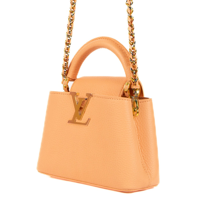 Louis Vuitton Apricot Taurillon Leather Mini Capucines Bag