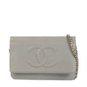 Shop 100% authentic second-hand Chanel Light Blue Caviar Timeless Wallet On Chain on Labellov.com